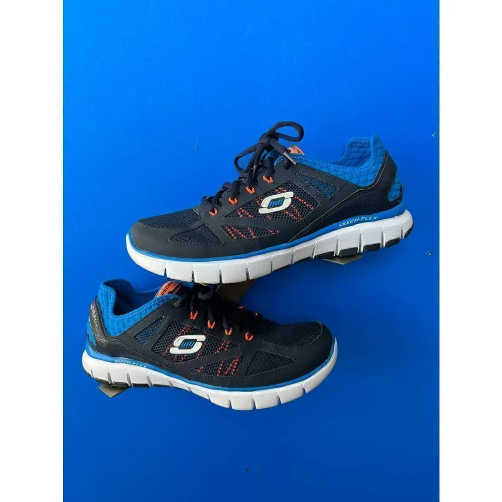 Skechers Relaxed Fit Skech Flex Memory Foam Men's Sneakers Size 9.5  Navy/Blue